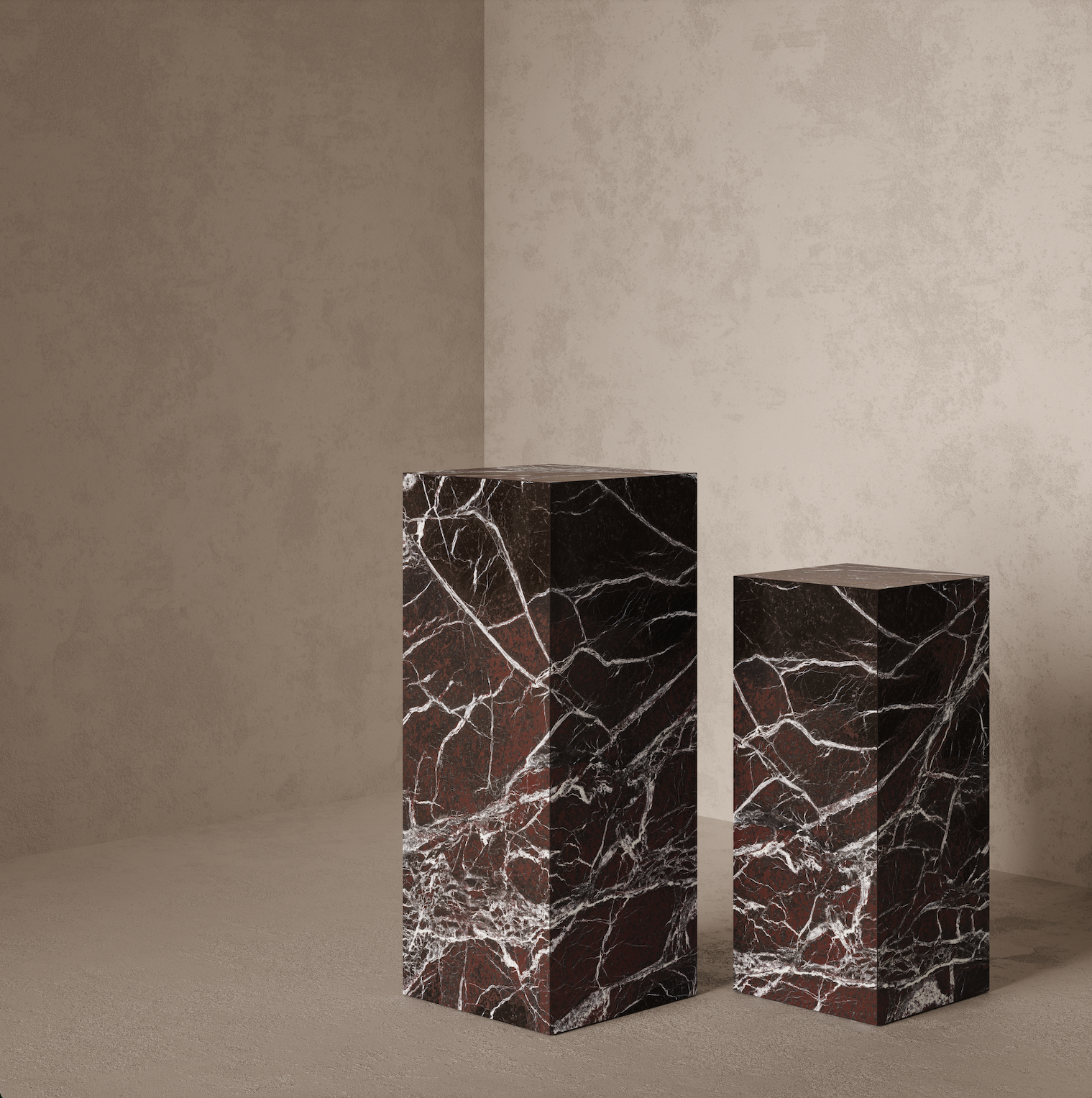 Marble Effect Plinth - Rosso