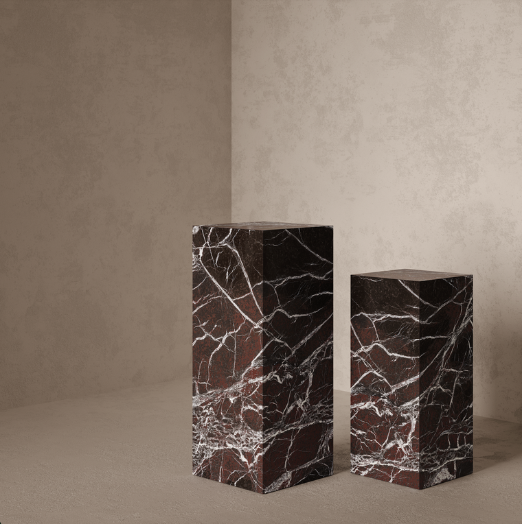 Marble Effect Plinth - Rosso