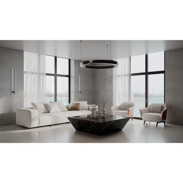 Marble Effect Coffee Table - Nero Marquina