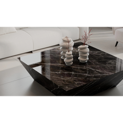 Marble Effect Coffee Table - Nero Marquina