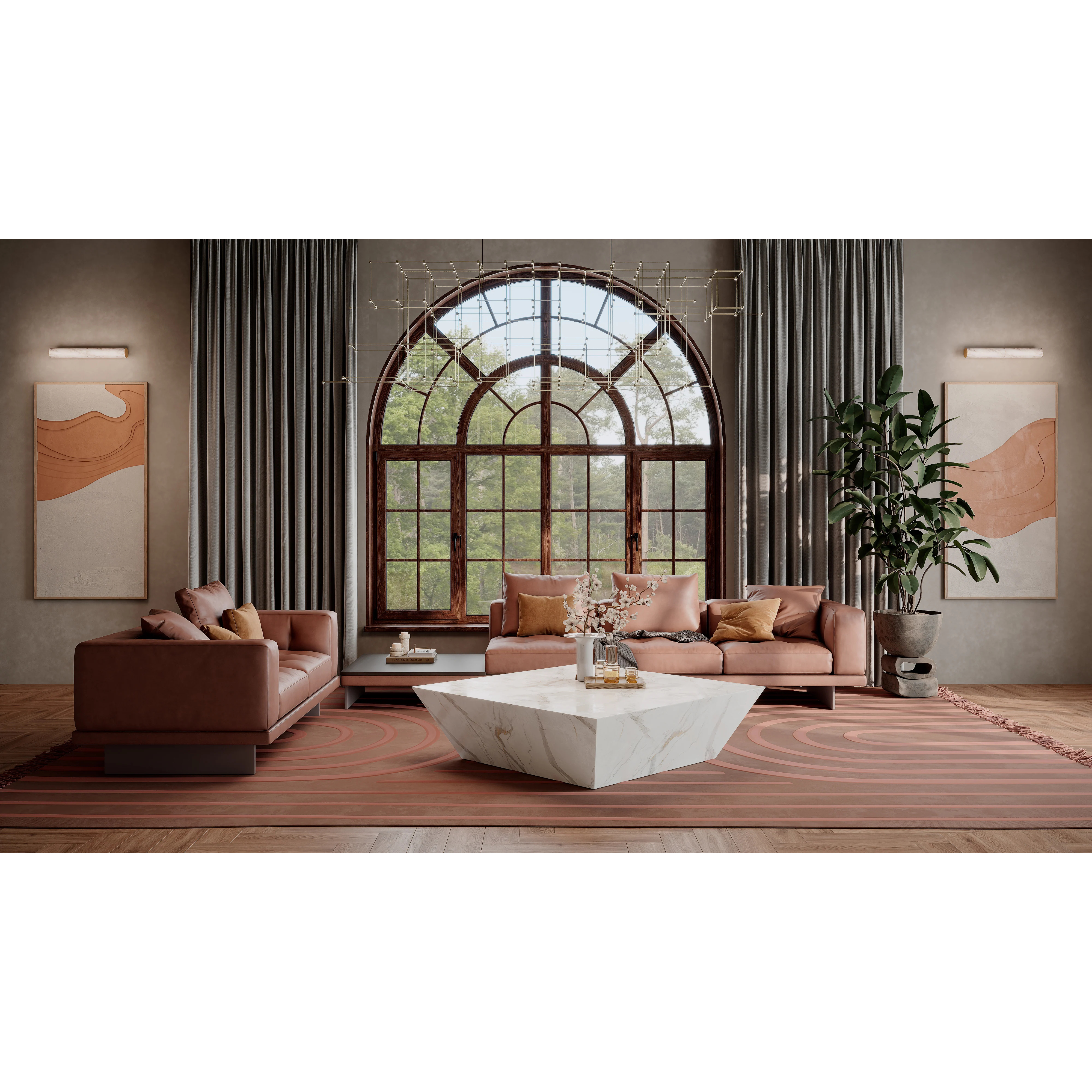 Marble Effect Coffee Table - Oro