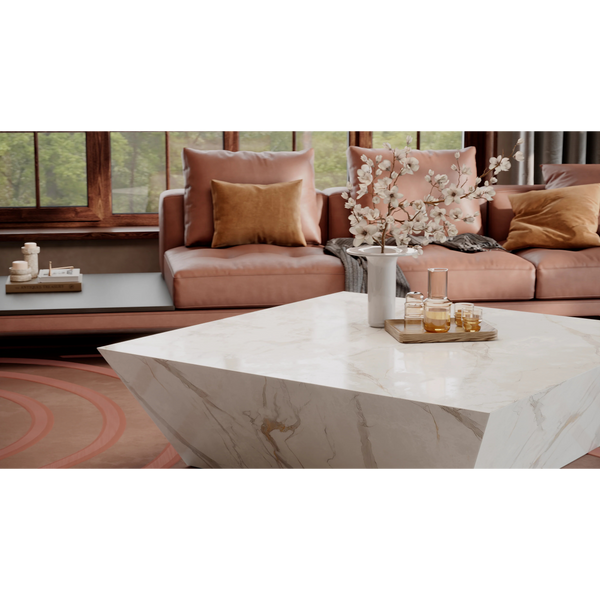 Marble Effect Coffee Table - Oro