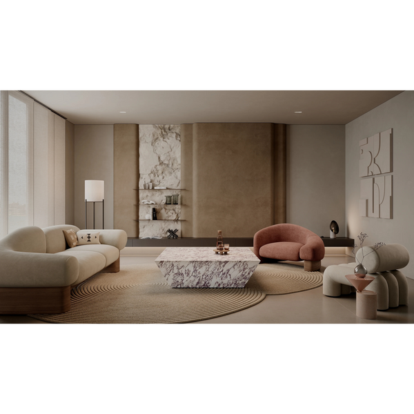 Marble Effect Coffee Table - Viola